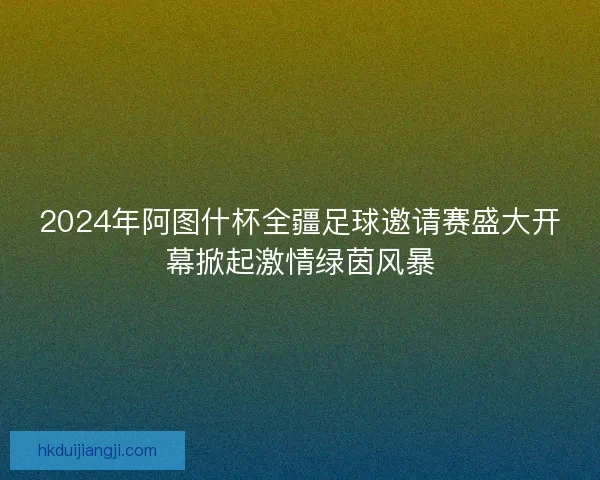 2024年阿图什杯全疆足球邀请赛盛大开幕掀起激情绿茵风暴